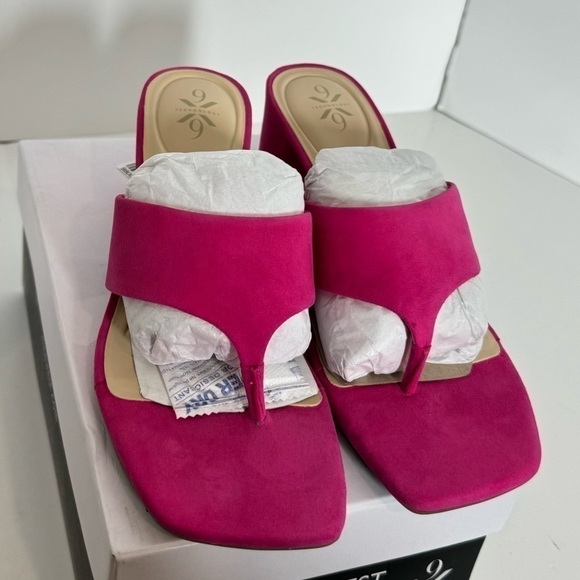 NINE WEST Womens Pink Shock Comfort Breathable Non-Slip Gelina Square Toe Block - Picture 9 of 12